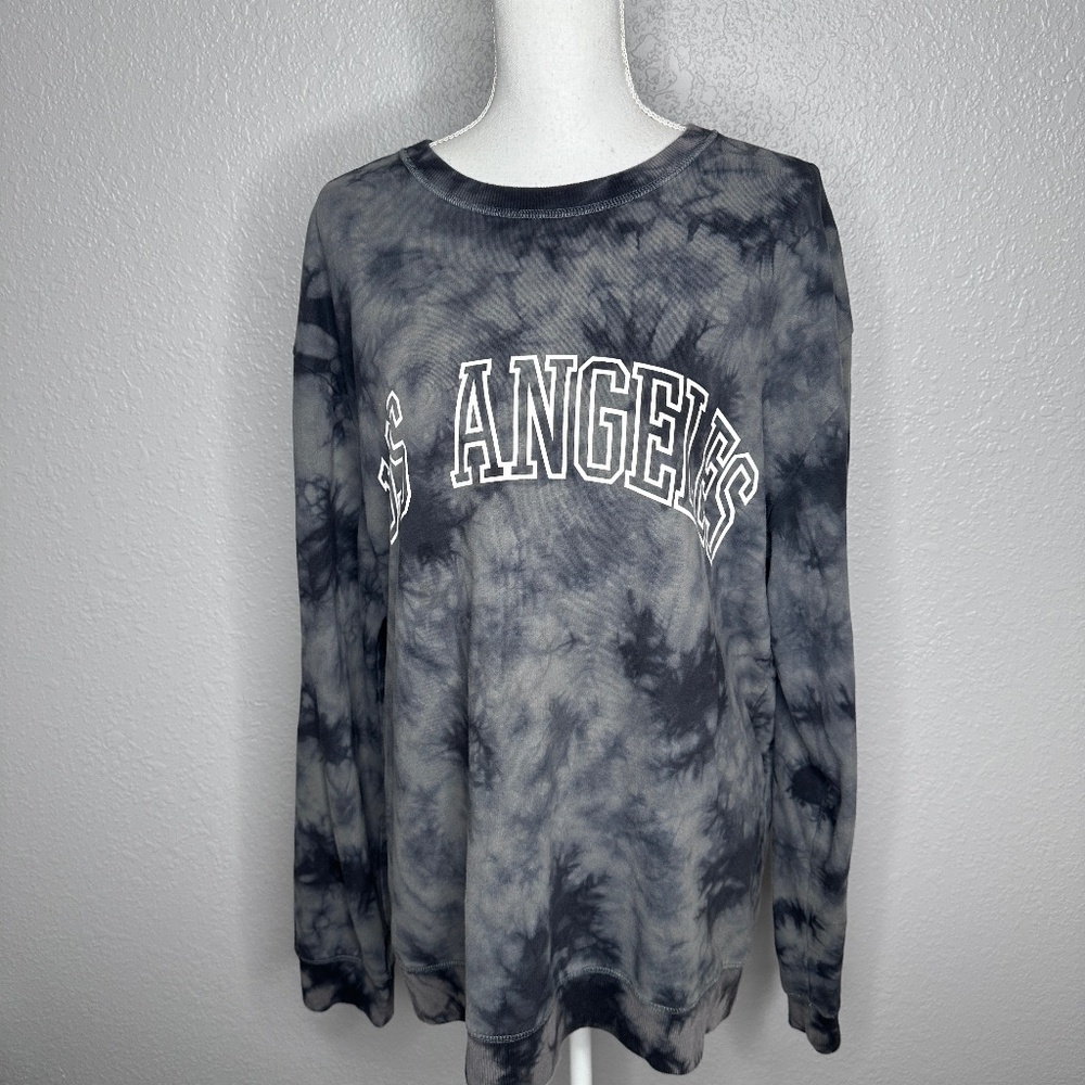 Unisex Los‎ Angeles  tie dye grey lightweight sweatshirt